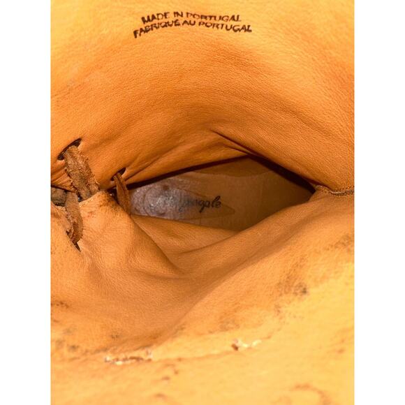 Free People Distressed Wayland Brown Leather Bead Stud Lace-Up Boho Bootie 37 6 - Picture 13 of 16